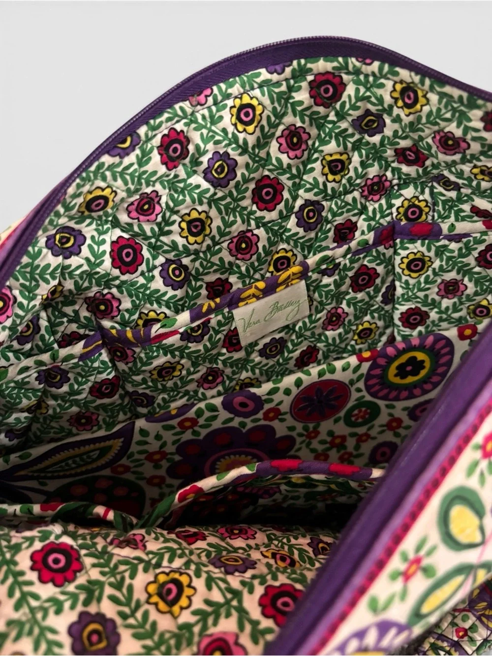 Vera Bradley Paisley Pink Green and Purple Floral Quilted Tote